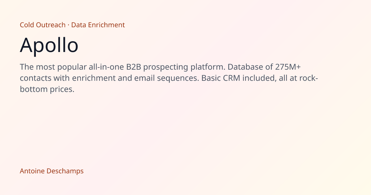 Apollo - The most popular all-in-one B2B prospecting platform. - Boîte ...