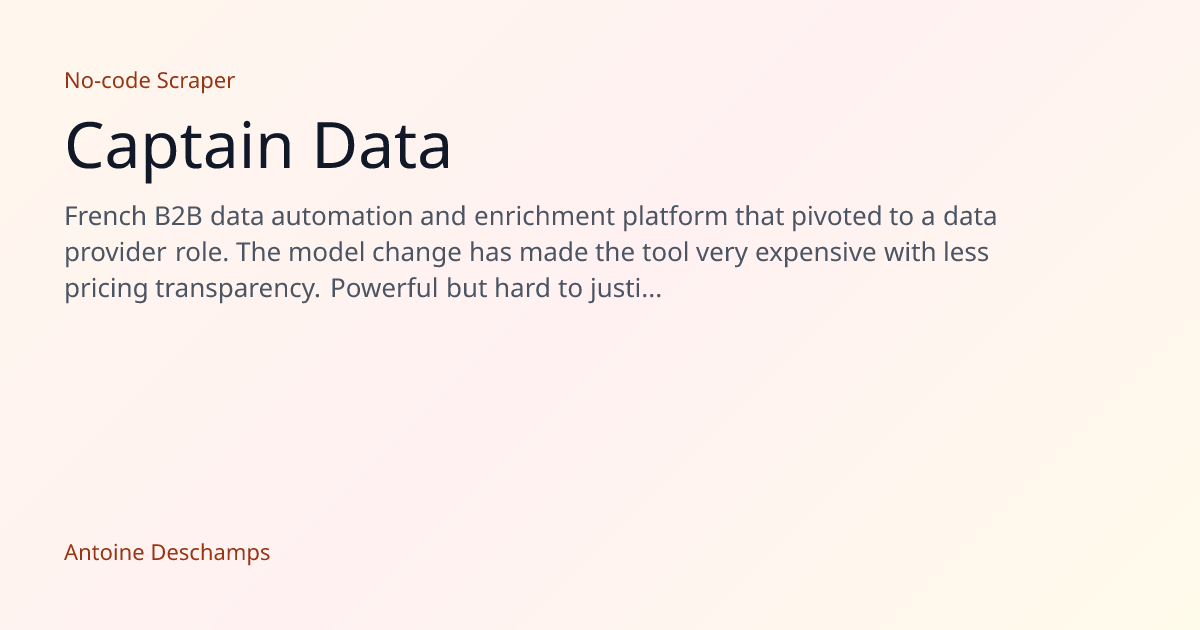 Captain Data - French B2B data automation and enrichment platform that ...