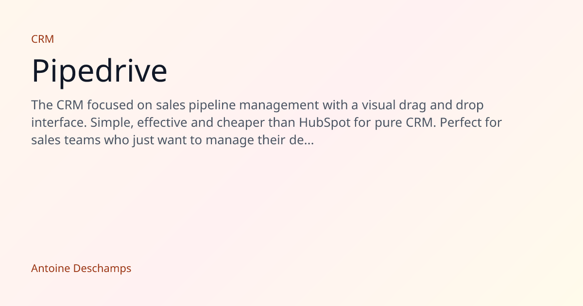 Pipedrive - The CRM focused on sales pipeline management with a visual ...